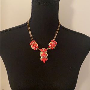 Bright Pink and Gold J.Crew Necklace